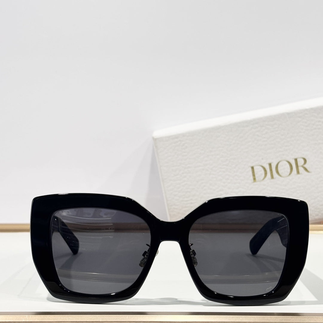 D**R DiorPacific S1U Geometric Square Sunglasses | Black Acetate Frame, Dark Grey Lenses, Christian Dior Paris Temple | Multiple Colors