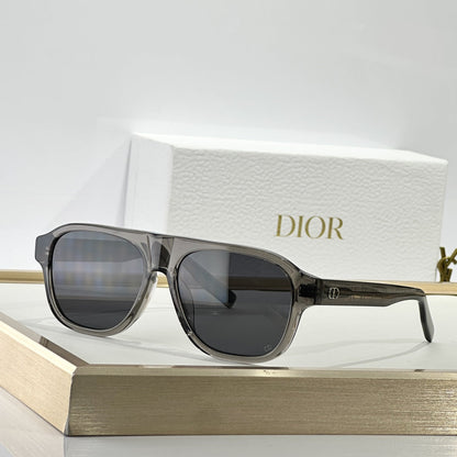 D**R BlackSuit Square Pilot Sunglasses | Black Acetate Frame, Dark Grey Lenses | Multiple Colors