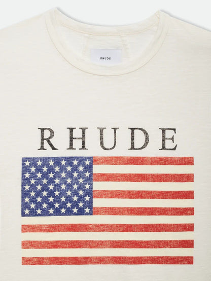 RHUDE  USA Flag Slub Tee