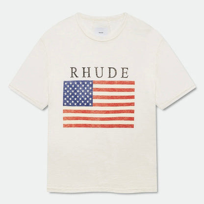 RHUDE  USA Flag Slub Tee