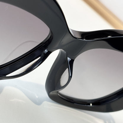 D**R Lady 95.22 Butterfly Sunglasses | Black Acetate Frame, Gradient Grey Lenses, Floral Detail | Multiple Colors