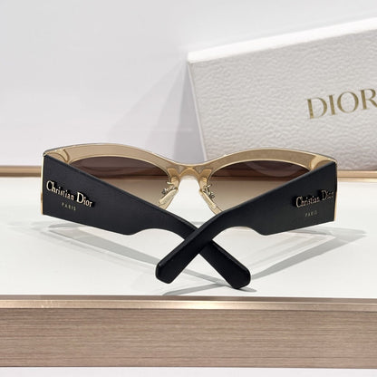 D**R DiorPacific S1U Sunglasses | Narrow Rectangle Acetate Frame, Christian Dior Paris Temple, Gold CD Hinge | 6 Colors