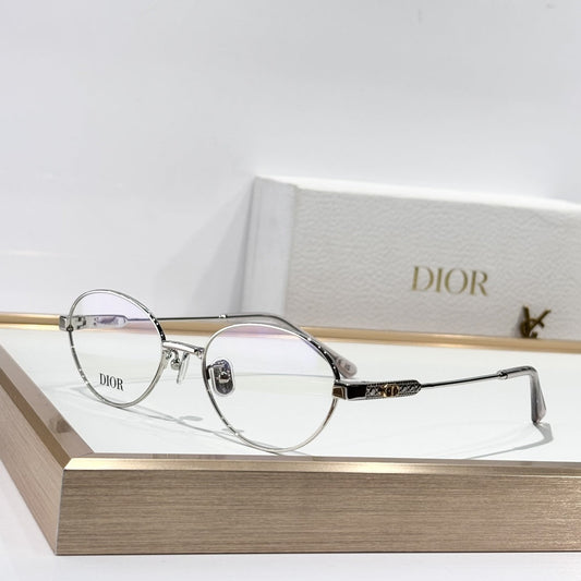 D**R Round Optical Glasses | Gold, Black, Burgundy & Silver Metal Frame, Cannage or CD Temple Block, Blue-Light Lenses | 4 Colors