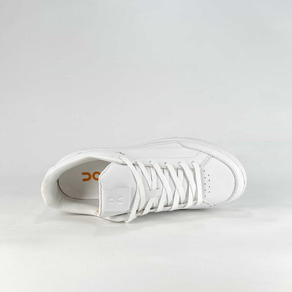 On The Roger Advantage – Triple White Unisex Premium Leather Retro Tennis Lifestyle Sneakers