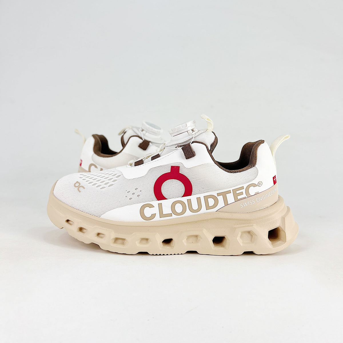 On Cloudmonster 2 WQ – Kids Lightweight Breathable Supportive Running Shoes | White & Sand