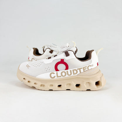 On Cloudmonster 2 WQ – Kids Lightweight Breathable Supportive Running Shoes | White & Sand