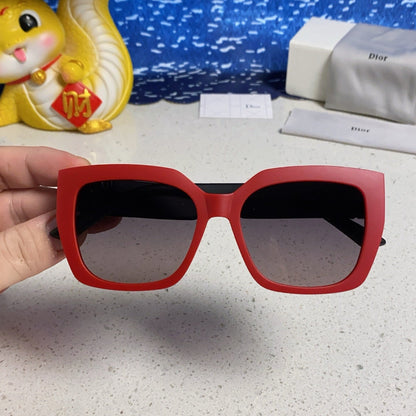 D**R Oversized Square Sunglasses | Red & Black Two-Tone Frame, Grey Gradient Lenses & 3D Logo Temple | 4 Colorways