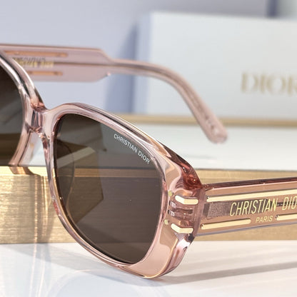 D**R Thick Rectangular Sunglasses with Tortoiseshell Acetate Frame, Brown Gradient Lenses & Gold Logo Temple Hardware