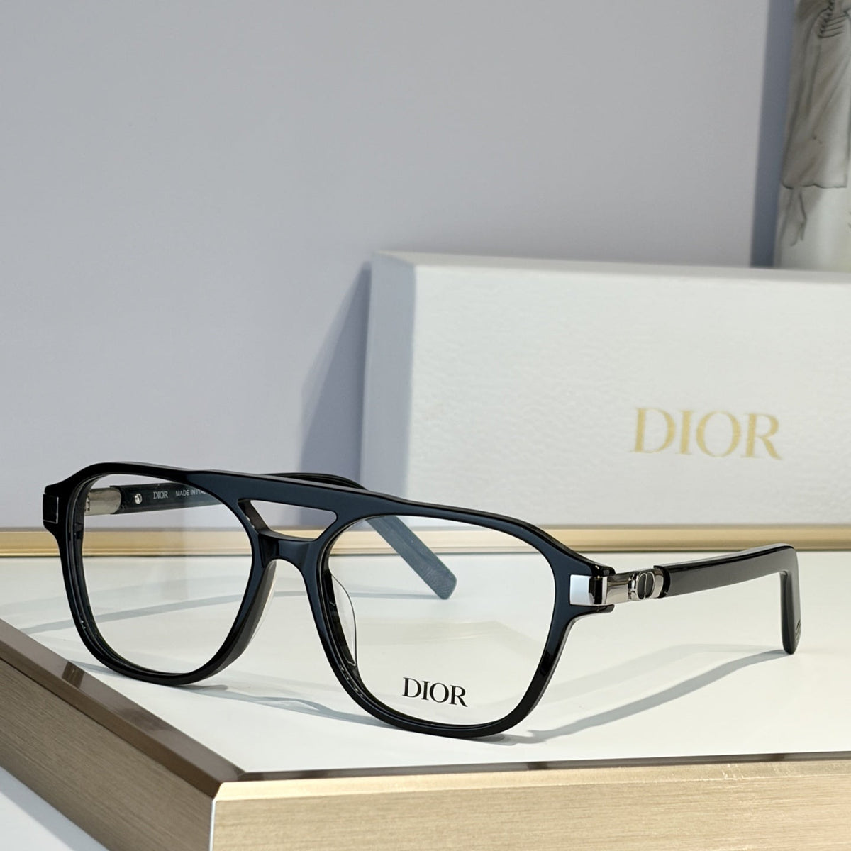 D**R Square Optical Eyeglasses Frame | Transparent Acetate, Clear Lenses & Silver CD Logo Hinge | 6 Colorways