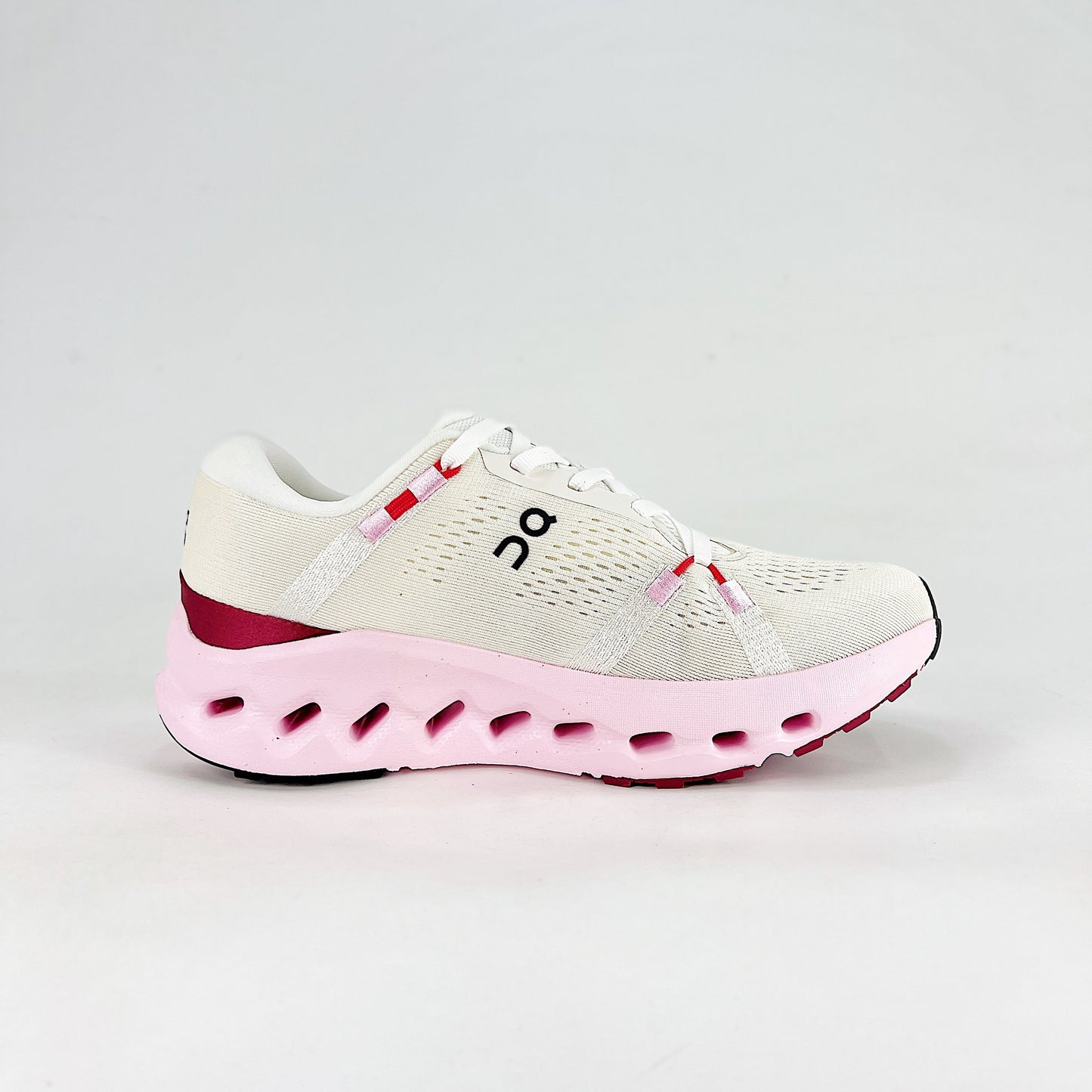On Cloudsurfer – White & Blush Pink Unisex Soft Cushioned Breathable Running Shoes