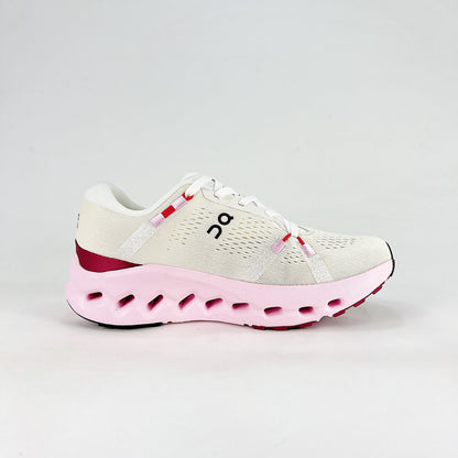 On Cloudsurfer – White & Blush Pink Unisex Soft Cushioned Breathable Running Shoes