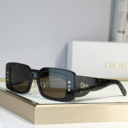 D**R Slim Rectangular Sunglasses | Acetate Frame, Gradient Lenses & Gold Logo Temple | 6 Colorways