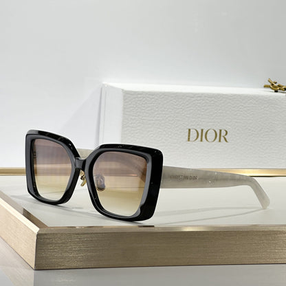 D**R MissDior B4F Square Cat Eye Sunglasses | Dark Brown Acetate Frame, Brown Lenses, Christian Dior Temple | Multiple Colors