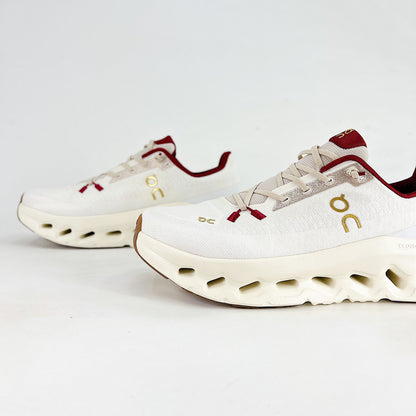 On Running Cloudeclipse – Ivory & Crimson Red Unisex High-Performance Road Running Shoes