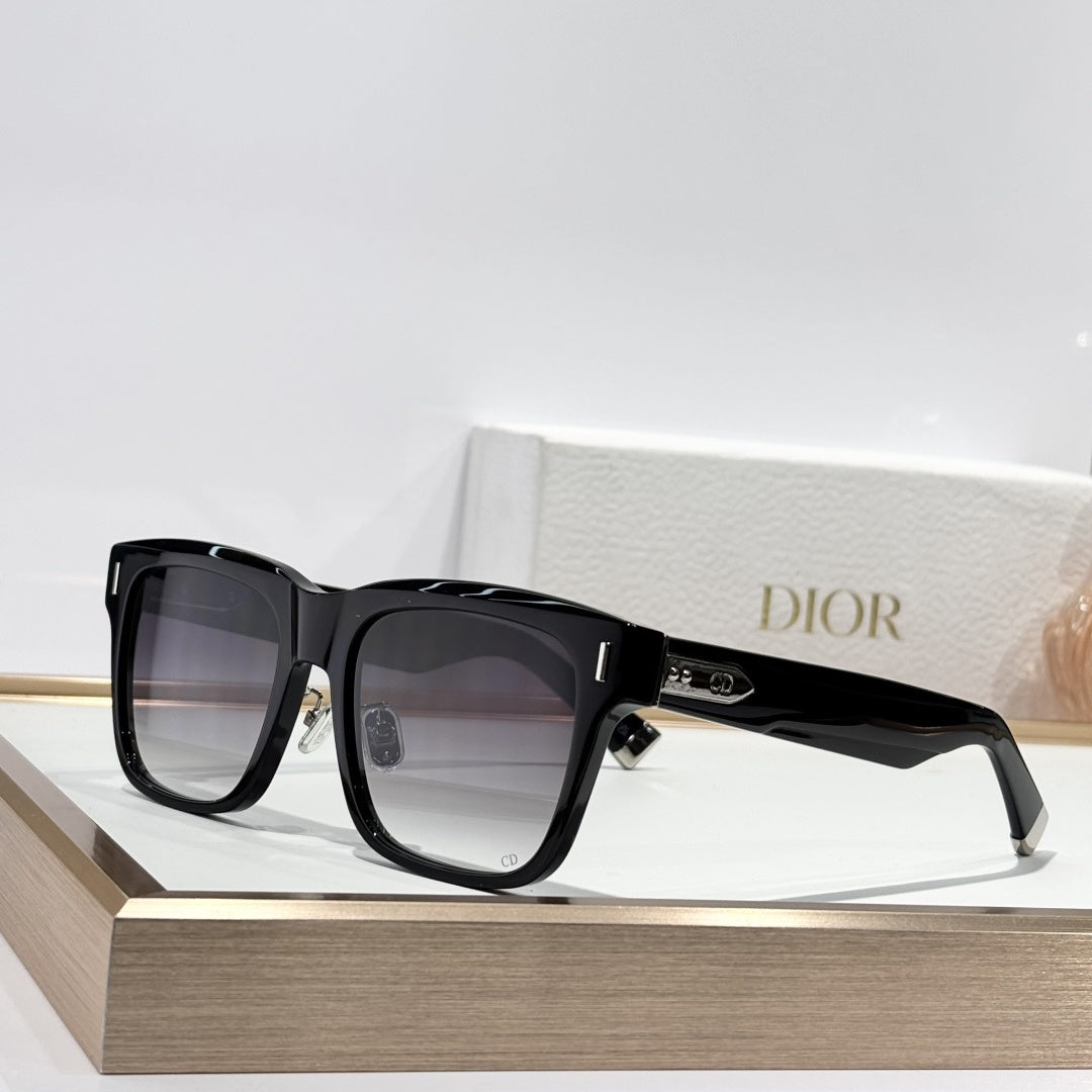 D**R Oversized Square Acetate Sunglasses | Dior Oblique Print Lens, Flat Grey & Gradient Lenses, CD Rivet Temple | 6 Colors
