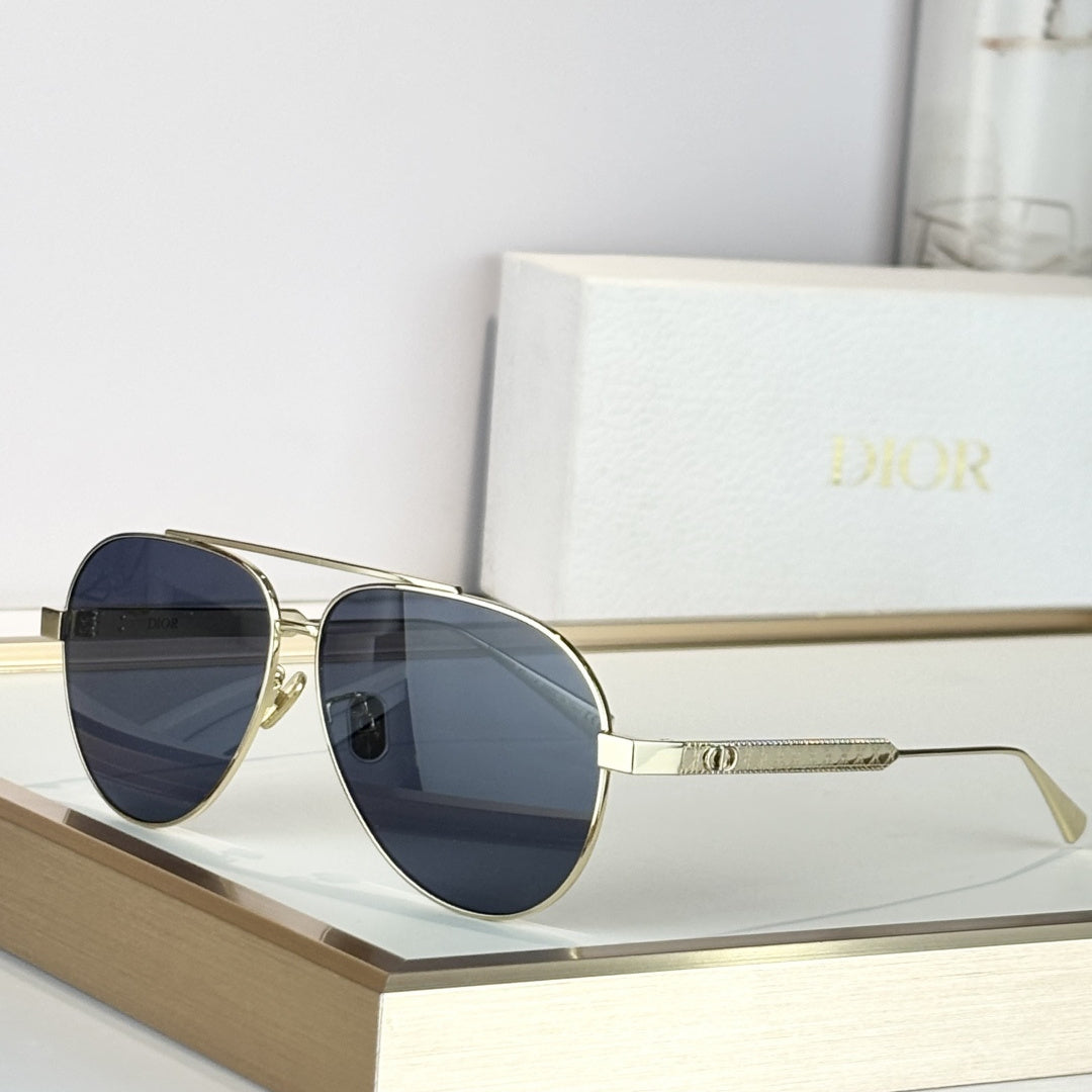 D**R Aviator Sunglasses | Silver Metal Double-Bridge Frame, Dark Grey Lenses | Multiple Colors