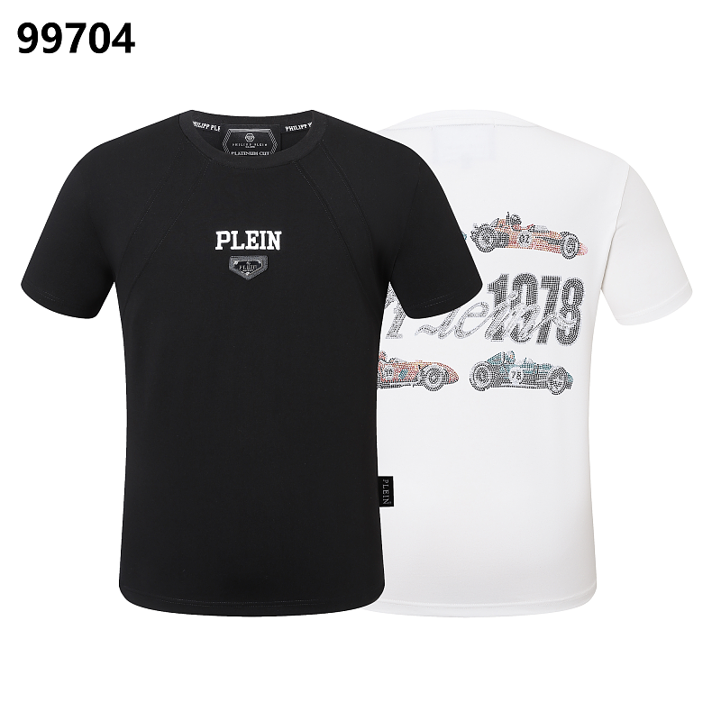 P**P Men's Signature Shield Logo Slim Fit T-Shirt | Black White
