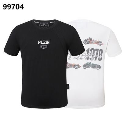 P**P Men's Signature Shield Logo Slim Fit T-Shirt | Black White