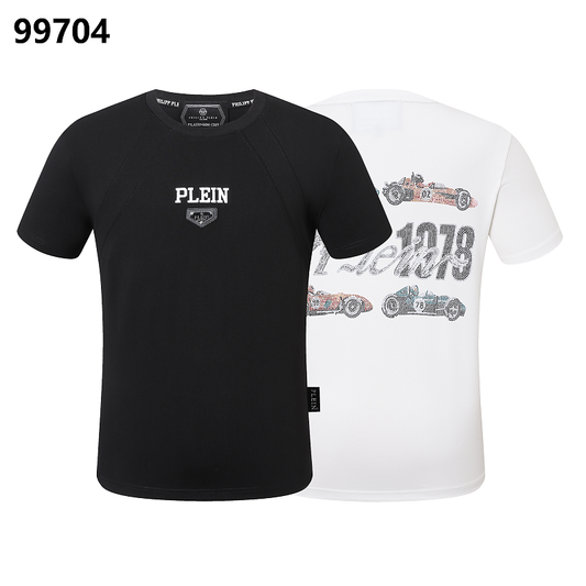 P**P Men's Signature Shield Logo Slim Fit T-Shirt | Black White