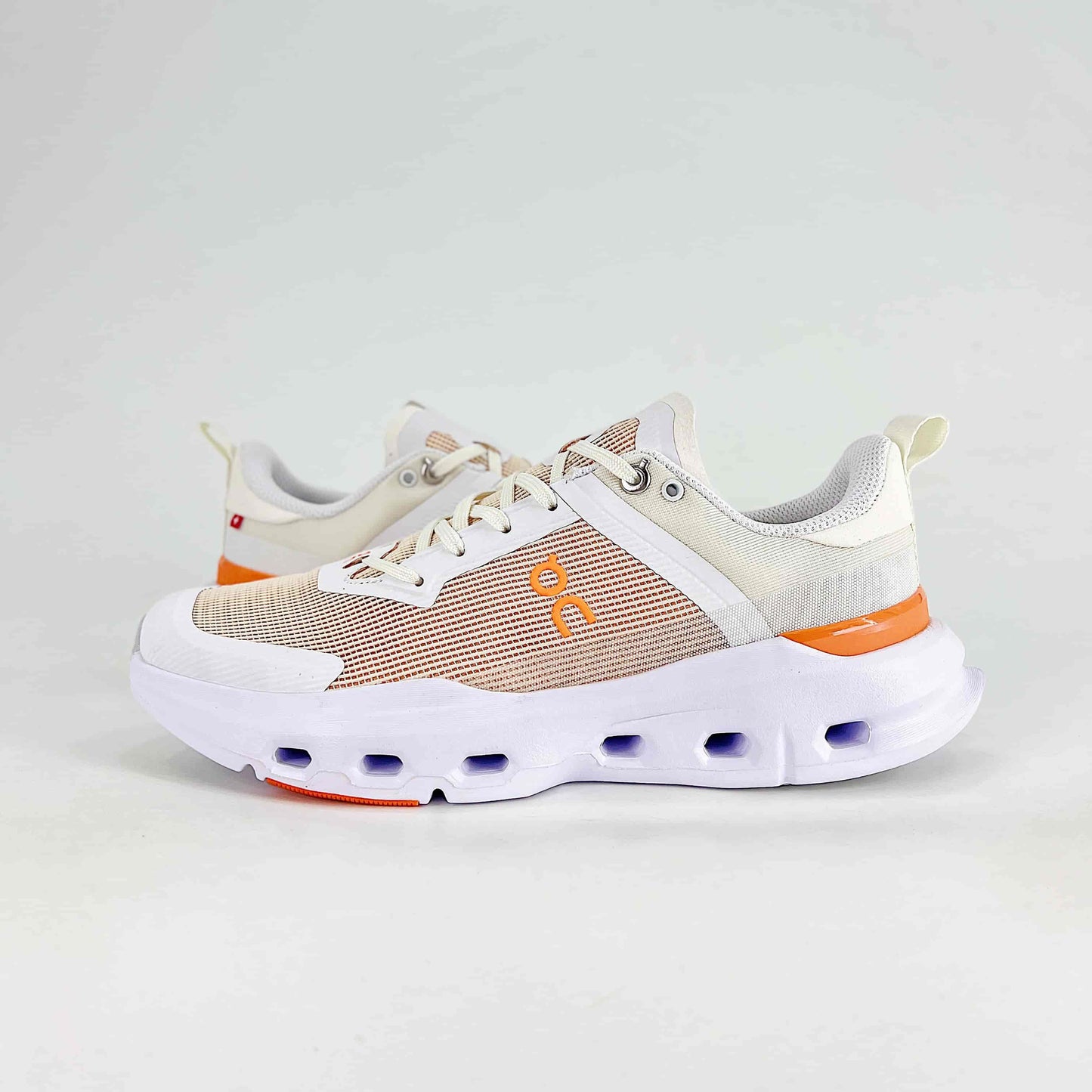 On Running Cloudmonster – White & Orange Unisex Maximum Cushion Road Running Shoes