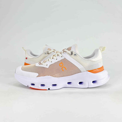 On Running Cloudmonster – White & Orange Unisex Maximum Cushion Road Running Shoes
