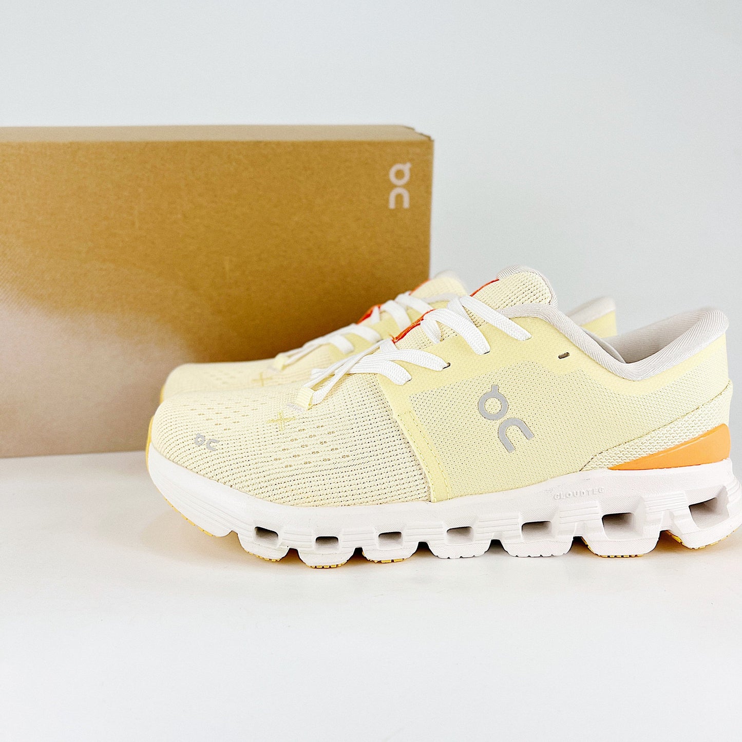 On Running Cloud X – Hay & Peach Women's Lightweight Running Shoes