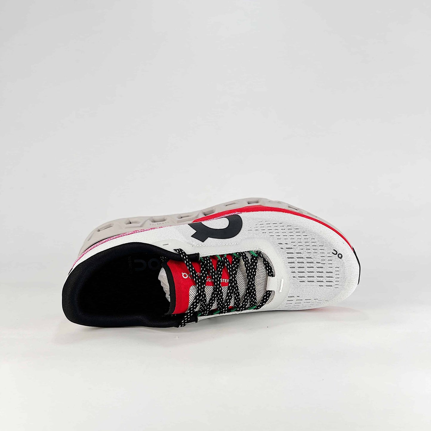 On Running Cloudmonster – White & Red Unisex Maximum Cushion Running Shoes