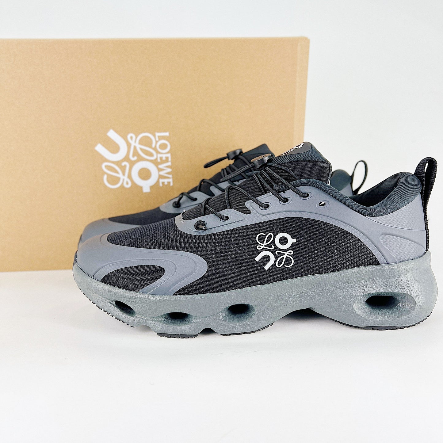 On x Loewe Cloudaway – Black & Steel Grey Unisex Premium Collaboration Lifestyle Sneakers