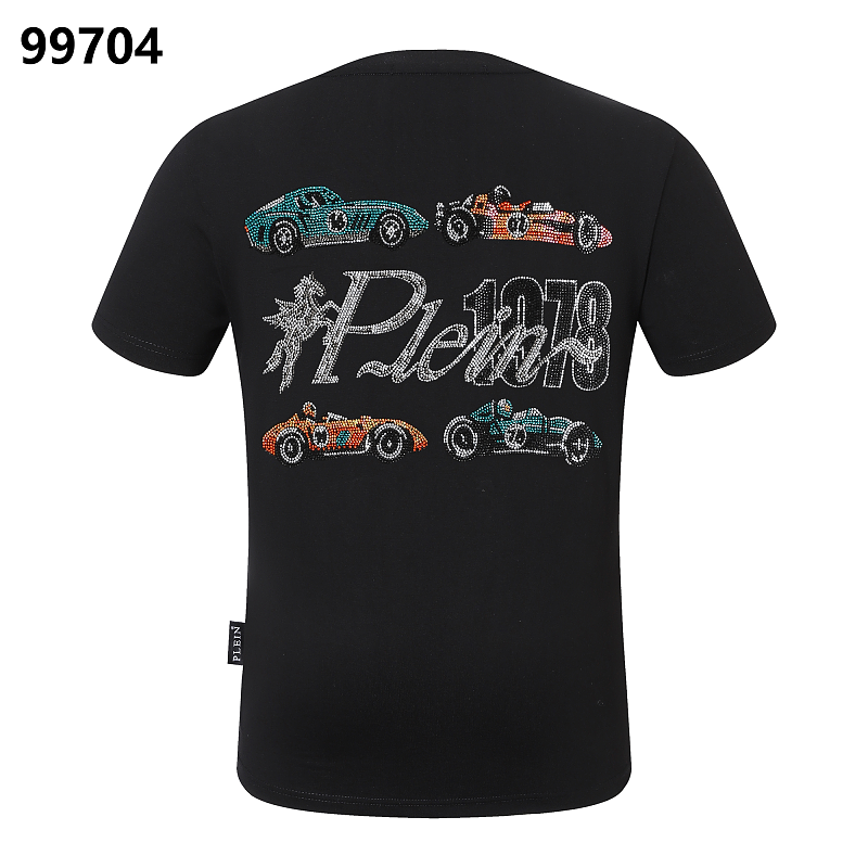 P**P Men's Signature Shield Logo Slim Fit T-Shirt | Black White