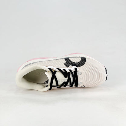 On Cloudmonster 3 – Women's Lightweight Breathable Maximum Cushioning Running Shoes | White, Gray & Pink