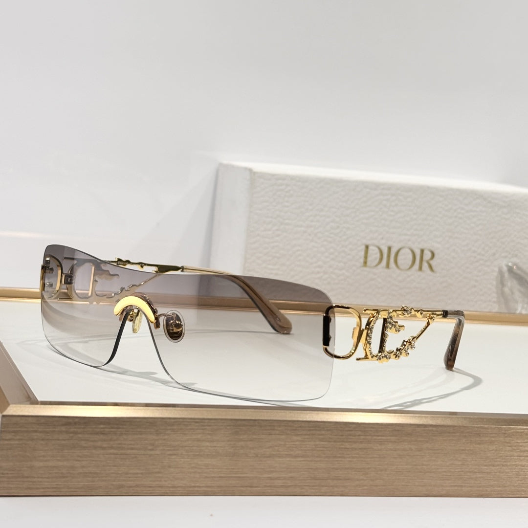 D**R DiorDiamond R1I Round Sunglasses | Black Acetate Frame, Yellow Lenses, Diamond Rivet Detail | Multiple Colors（副本）
