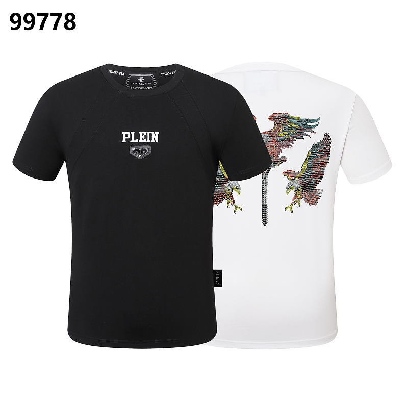 P**P Men's Superyacht Mediterranean Logo Emblem T-Shirt | Black White