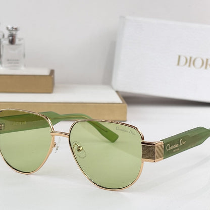 D**R Aviator Sunglasses | Metal Double-Bridge Frame, Christian Dior Couture Ribbed Temple Block, Coloured Acetate Arms | 6 Colors