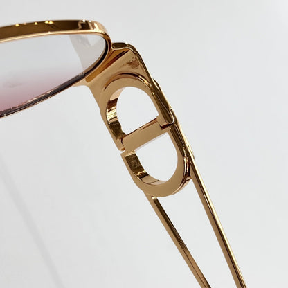 D**R Octagonal Metal Sunglasses | Gold Double-Bridge Frame, 3D CD Letter Temple Block, Gradient Lenses | 6 Colors