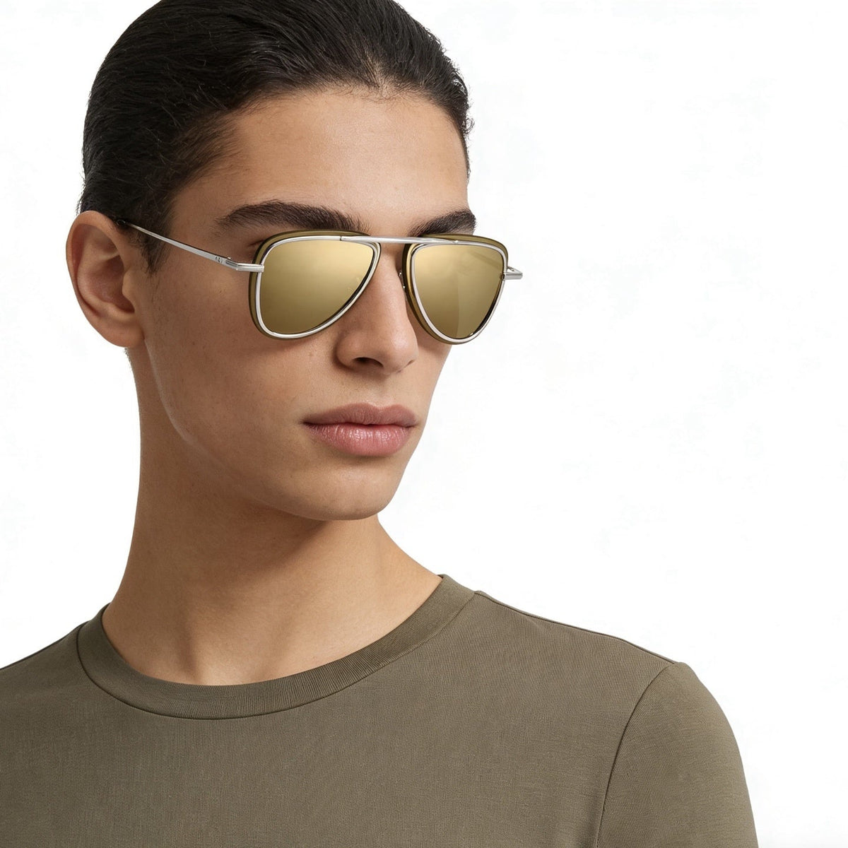 D**R 30Montaigne S6U Rimless Sunglasses | Gold Metal Frame, Brown Gradient Bevelled Lenses, CD Logo Temple | Multiple Colors