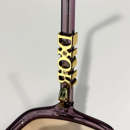 D**R Oversized Square Sunglasses | 3D DIOR Letter Hinge Block in Crystal-Set or Gold, Gradient Lenses | 5 Colors incl. Transparent Mauve & Black