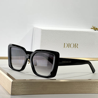 D**R MissDior B4F Square Cat Eye Sunglasses | Dark Brown Acetate Frame, Brown Lenses, Christian Dior Temple | Multiple Colors
