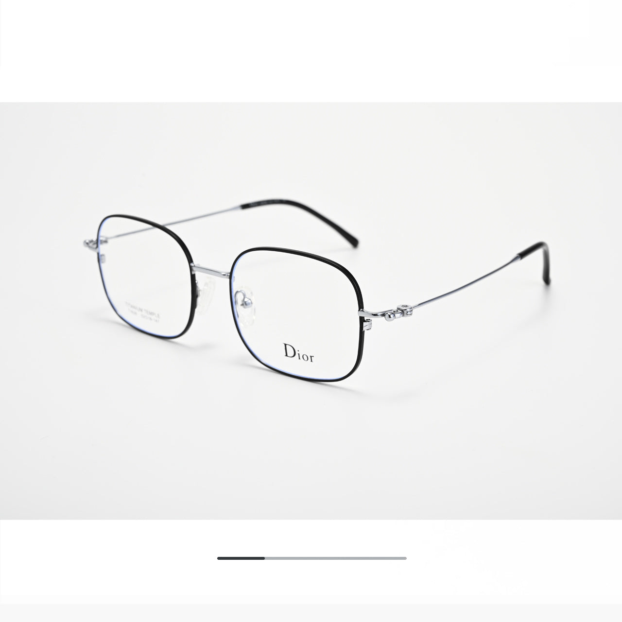 D**R Square Optical Eyeglasses Frame | Slim Metal Frame, Clear Lenses & Floral Silver Hinge | 4 Colorways