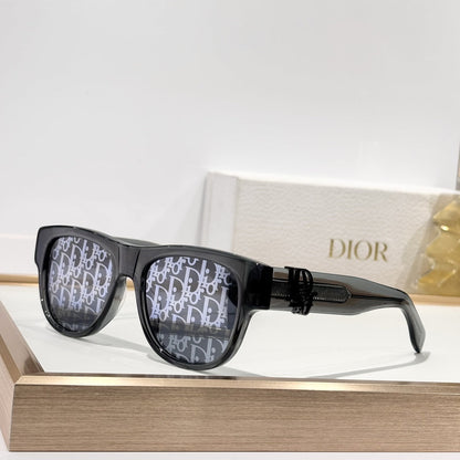 D**R DiorBlackSuit Sunglasses | Oversized Square Acetate Frame, CD Letter Metal Hinge, Gradient & Flat Lenses | 6 Colors
