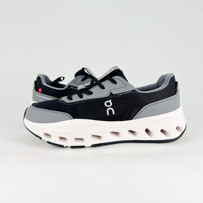 On The Roger Clubhouse Pro – Black & Steel Grey Unisex Premium Tennis-Inspired Lifestyle Sneakers