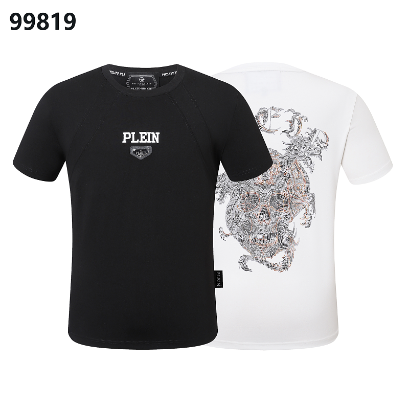 P**P Men's Weekend Casual Logo Emblem T-Shirt | Black White