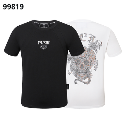 P**P Men's Weekend Casual Logo Emblem T-Shirt | Black White