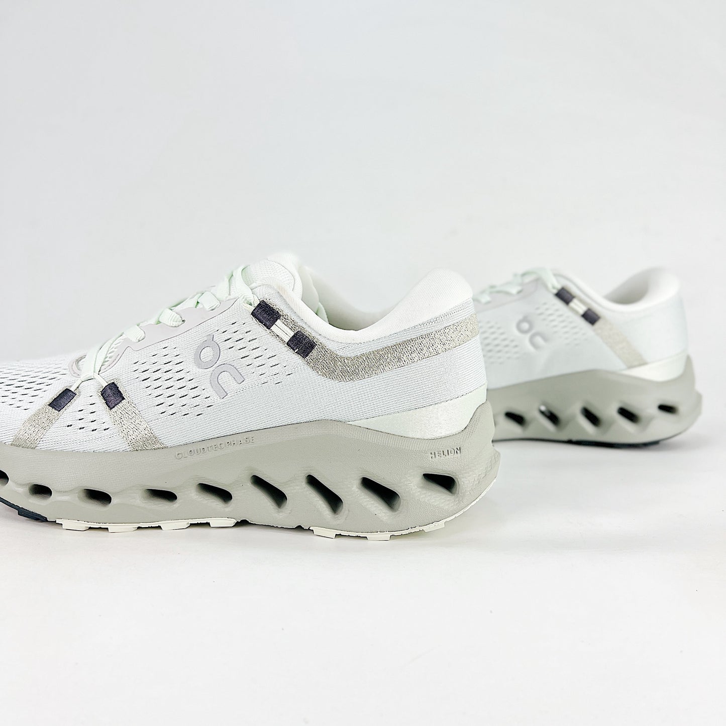 On Cloudsurfer 2 – White & Mineral Grey Unisex Soft Cushioned Breathable Running Shoes