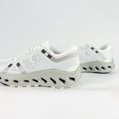 On Cloudsurfer 2 – White & Mineral Grey Unisex Soft Cushioned Breathable Running Shoes