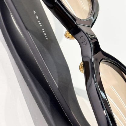 D**R Cat-Eye Optical Frames | Black Acetate, Gold DIOR Nameplate, Christian Dior Paris Temple | Multiple Colors