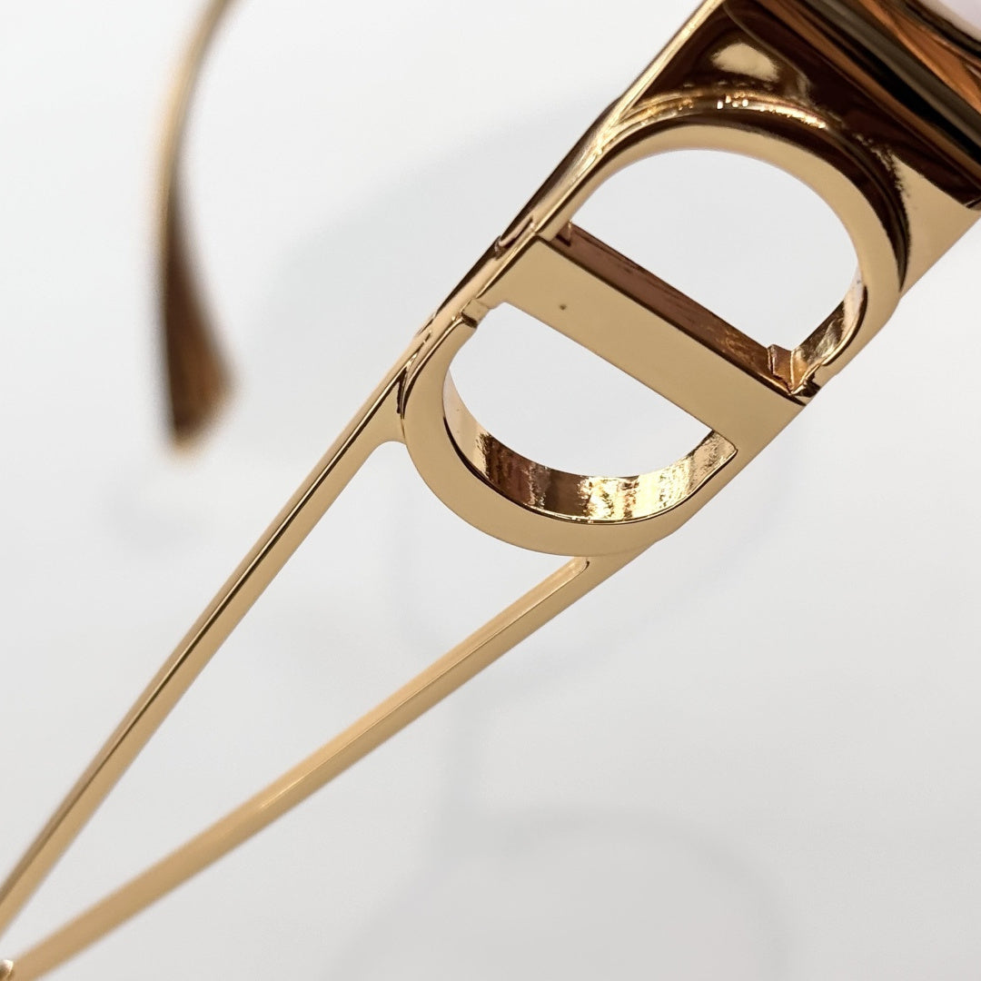 D**R Octagonal Metal Sunglasses | Gold Double-Bridge Frame, 3D CD Letter Temple Block, Gradient Lenses | 6 Colors