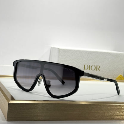 D**R Oversized Shield Visor Sunglasses | One-Piece Lens, Full Acetate Frame, Christian Dior Temple Lettering | 6 Colors incl. Crystal & Black