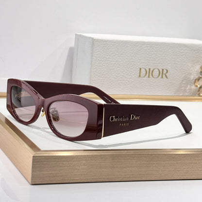 D**R Narrow Cat-Eye Sunglasses | Acetate Frame, Gold Hinge, Christian Dior Paris Temple, Gradient Lenses | 6 Colors