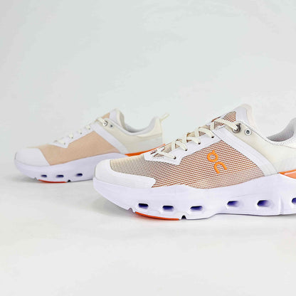 On Running Cloudmonster – White & Orange Unisex Maximum Cushion Road Running Shoes