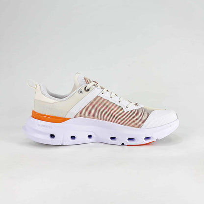 On Running Cloudmonster – White & Orange Unisex Maximum Cushion Road Running Shoes